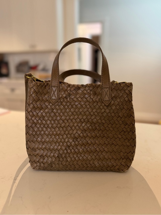 Madewell Handbags - MADEWELL Small Transport Crossbody Woven Leather Edition Bag- Brown